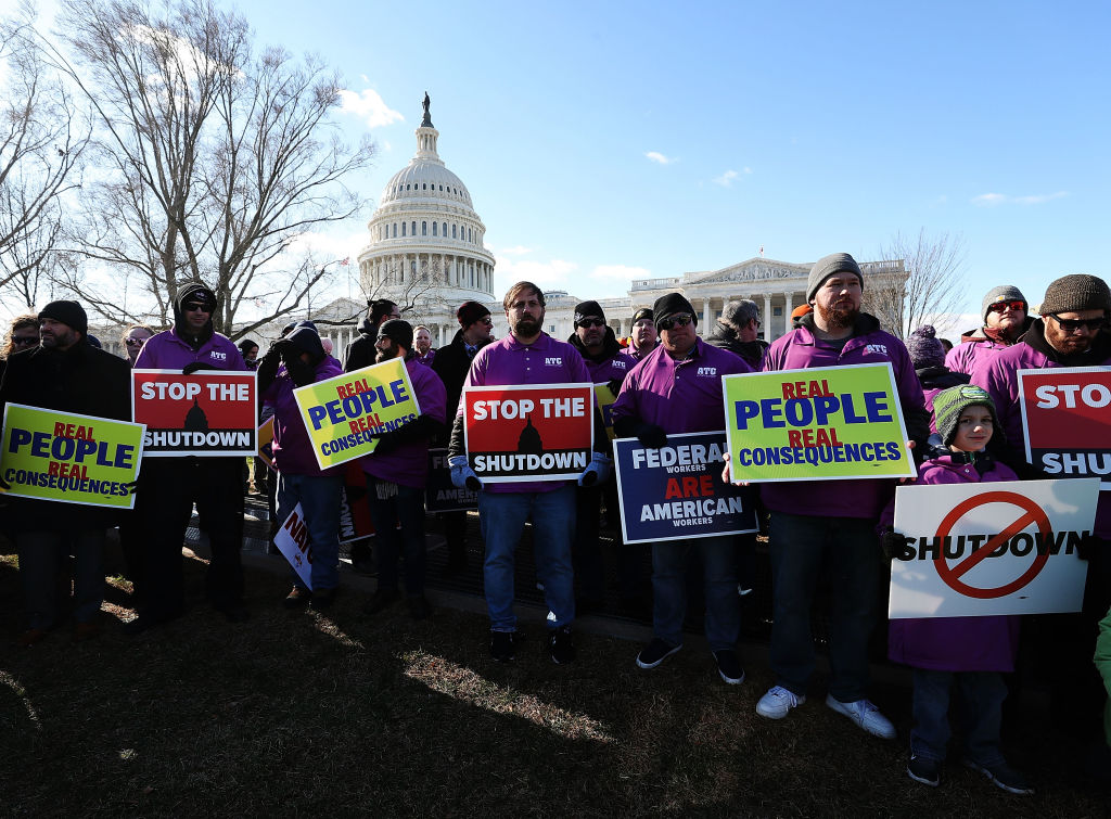 Union Organizers In Washington, D.C. Hold Rallies Calling For End To Government Shutdown