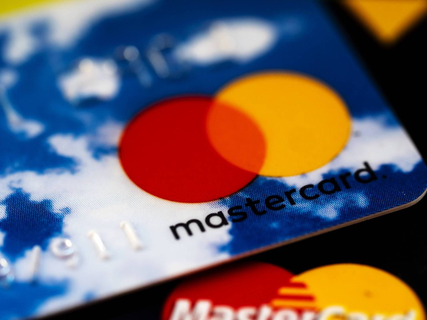 Close up of credit cards, Master card