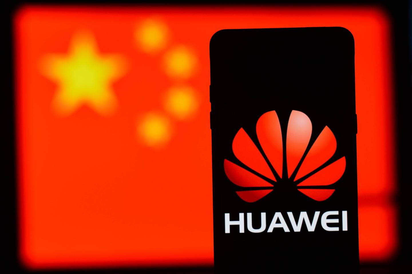 A Huawei logo seen displayed on a smart phone