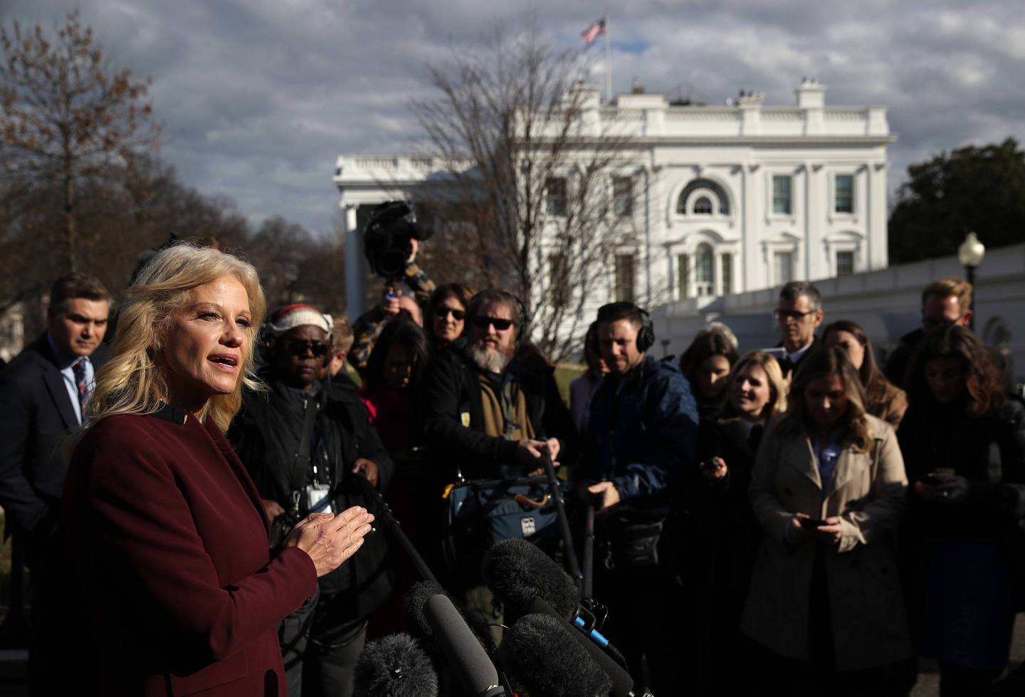Kellyanne Conway Briefs Press Ahead Of President Trump's Speech To Nation
