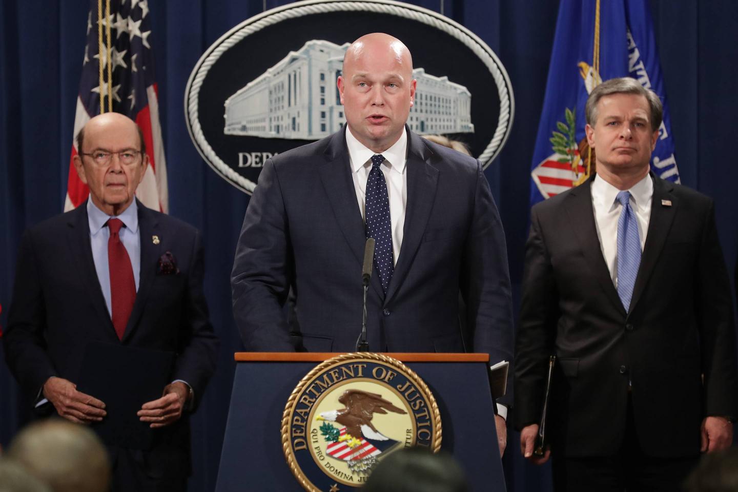 Acting Attorney General Matthew Whitaker Holds News Conference To Announce A Law Enforcement Against China