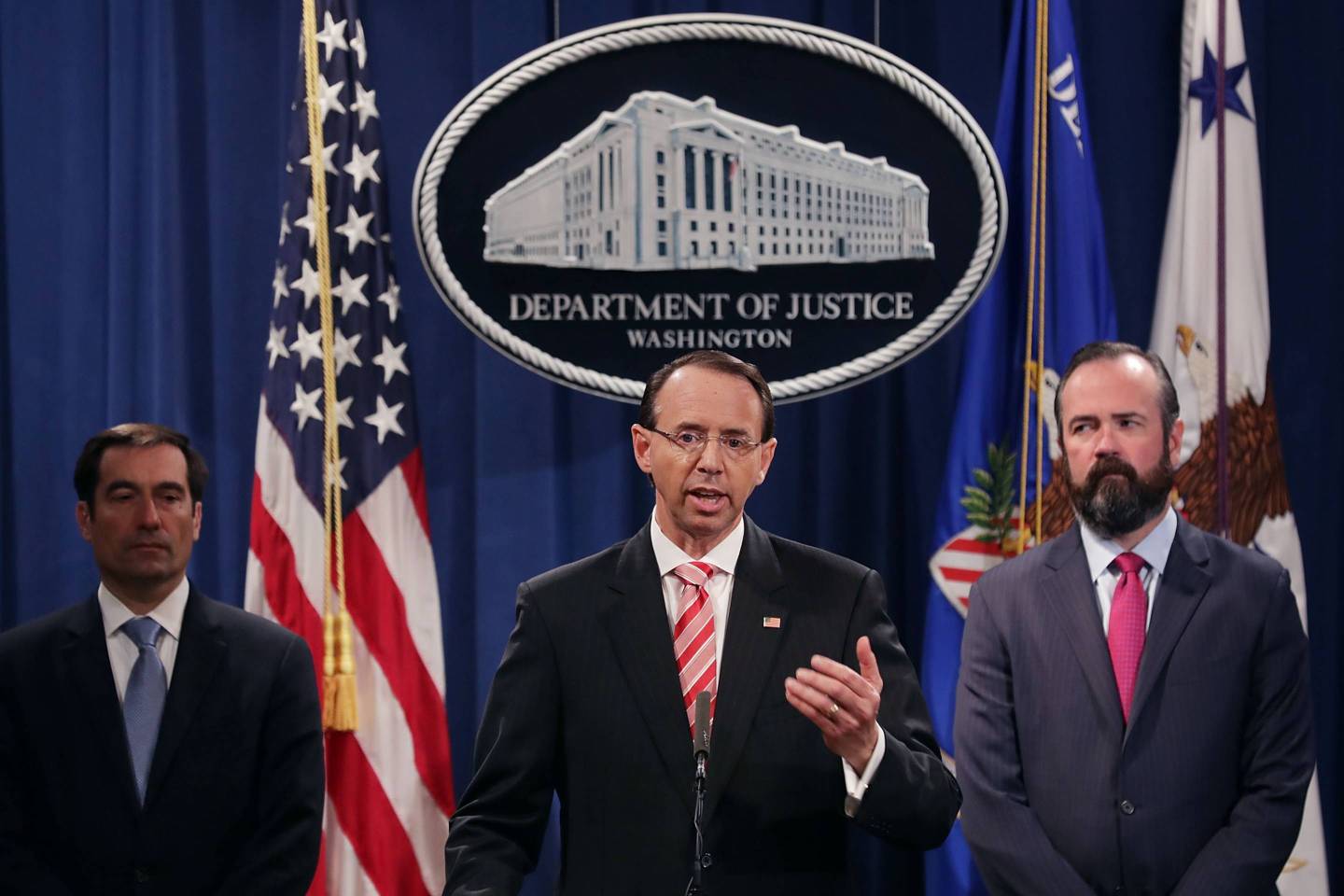 Deputy Attorney General Rod Rosenstein Announces Indictment Of 12 Russian Military Officers For DNC Hacking
