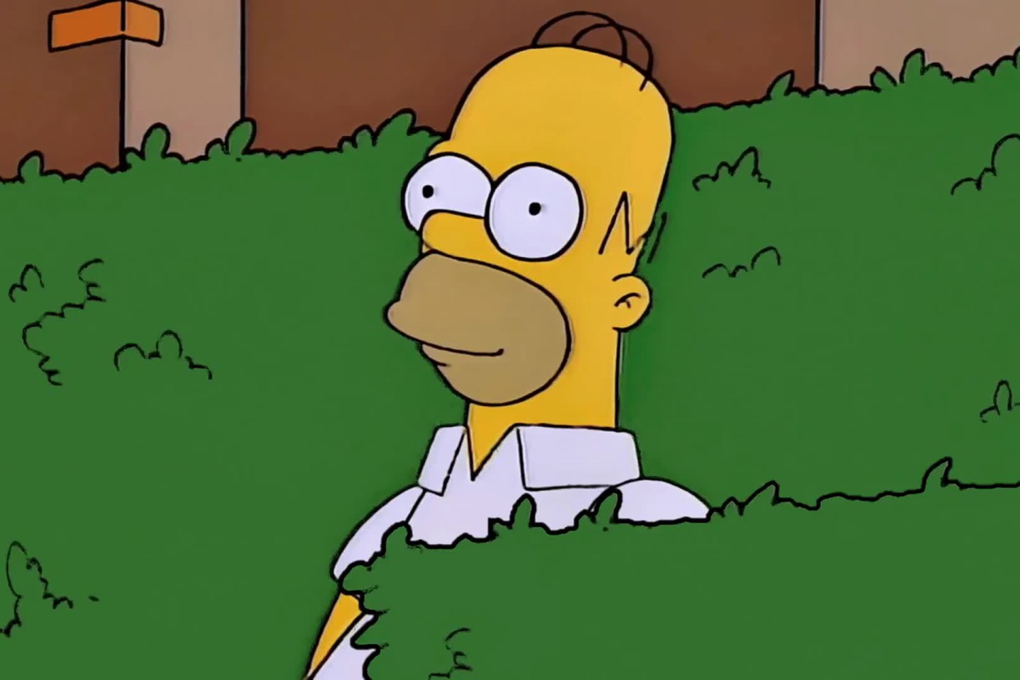 homer backs into bush gif