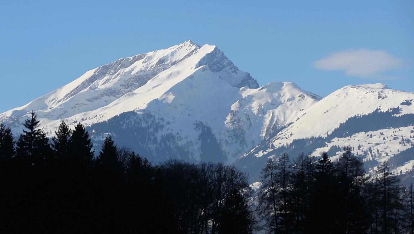 A general view of Davos after snowfall during winter season in Davos, Switzerland on January 28, 2018.