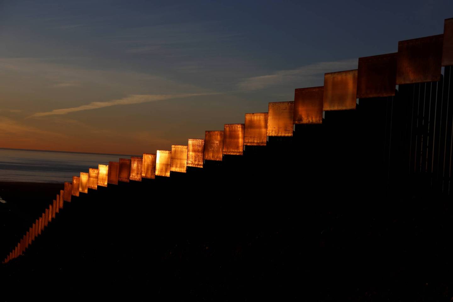 The U.S. and Mexico border fence is seen in Tijuana, Mexico