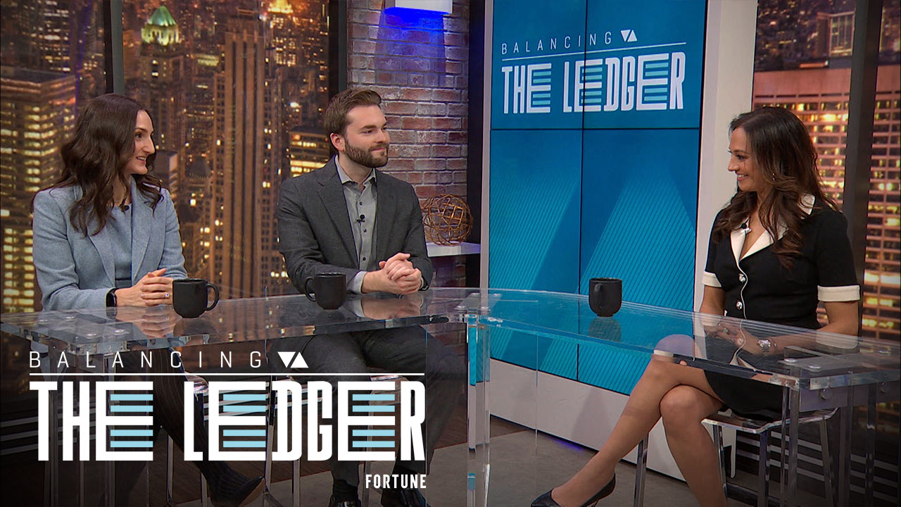 Jalak Jobanputra, right, founding partner of Future\Perfect Ventures, joins Fortune&#8217;s Jen Wieczner and Robert Hackett on &#8220;Balancing the Ledger.&#8221;
