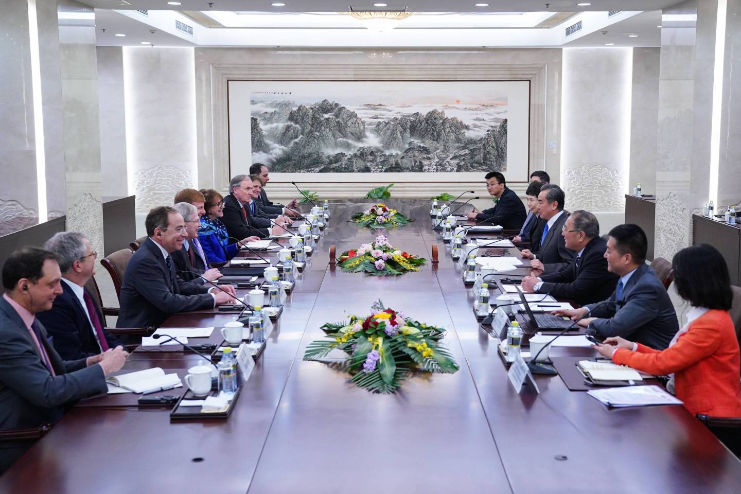 Wang Yi Meets With U.S. Delegation In Beijing