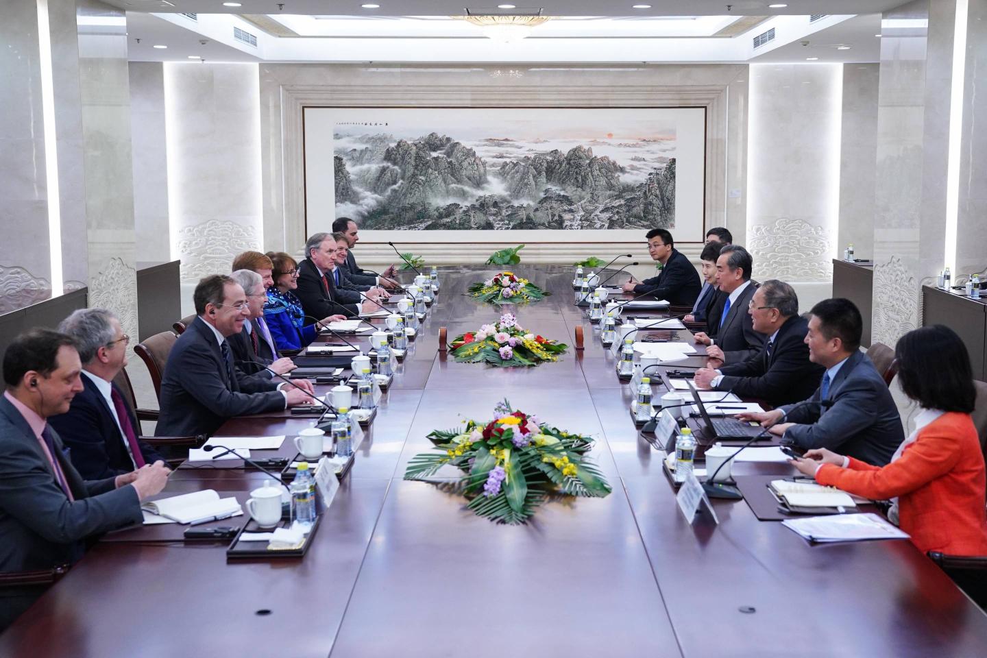 Wang Yi Meets With U.S. Delegation In Beijing