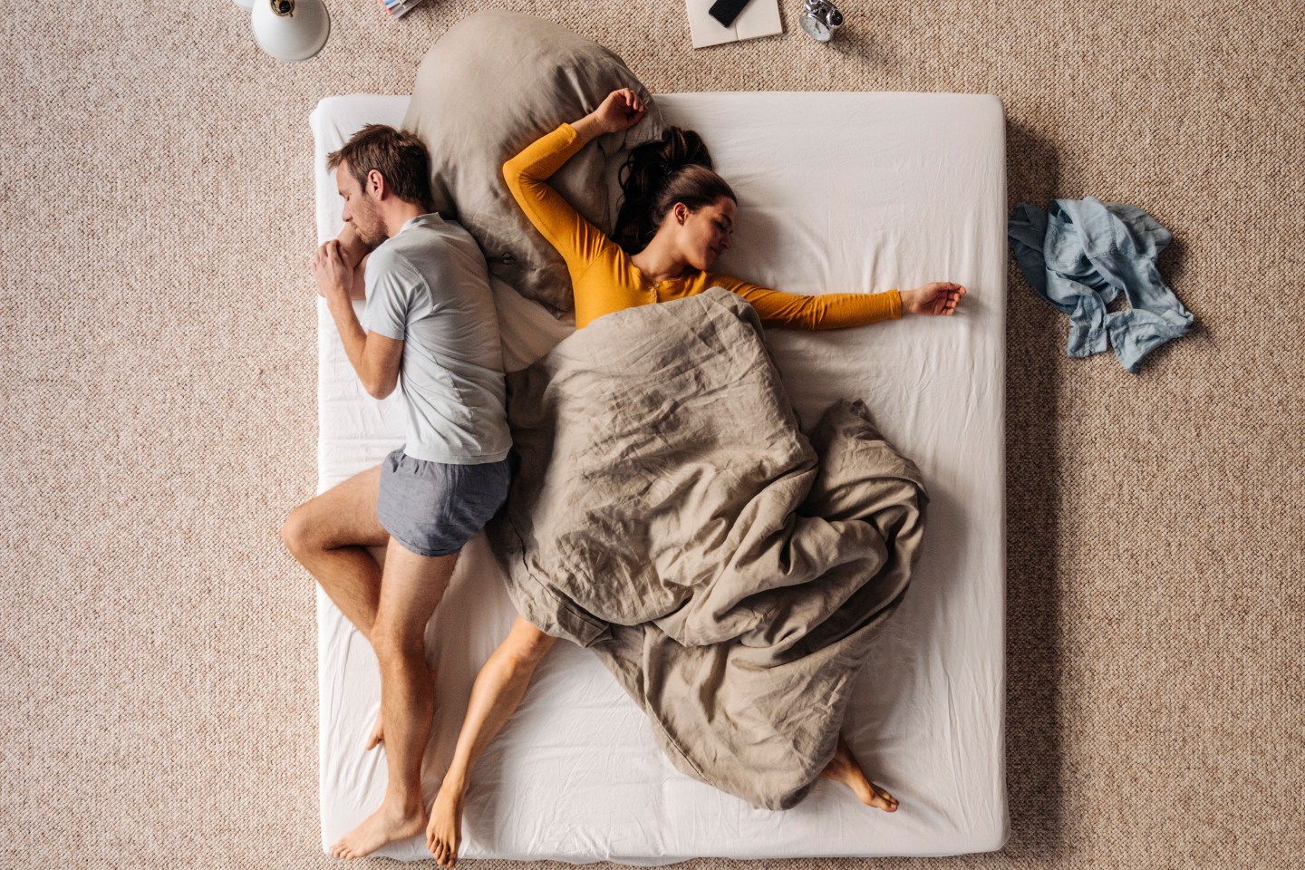 hogging the bed