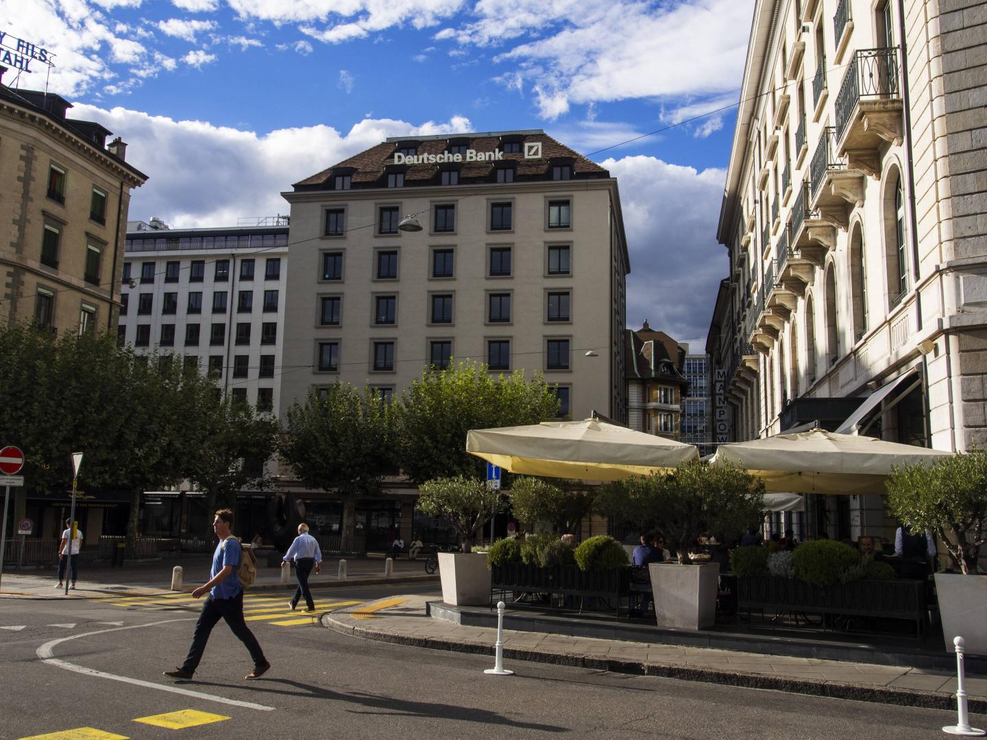 Deutsche Bank seen on the Quai des Bergues, Geneva, Deutsche