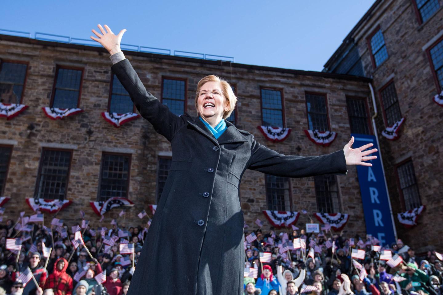Sen. Elizabeth Warren (D-MA) Announces Presidential Bid In Lawrence, Massachusetts