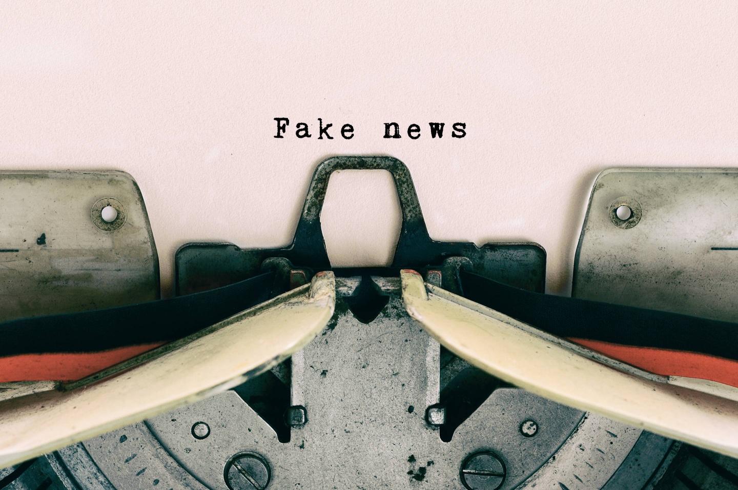 Fake News type on Vintage Typewriter