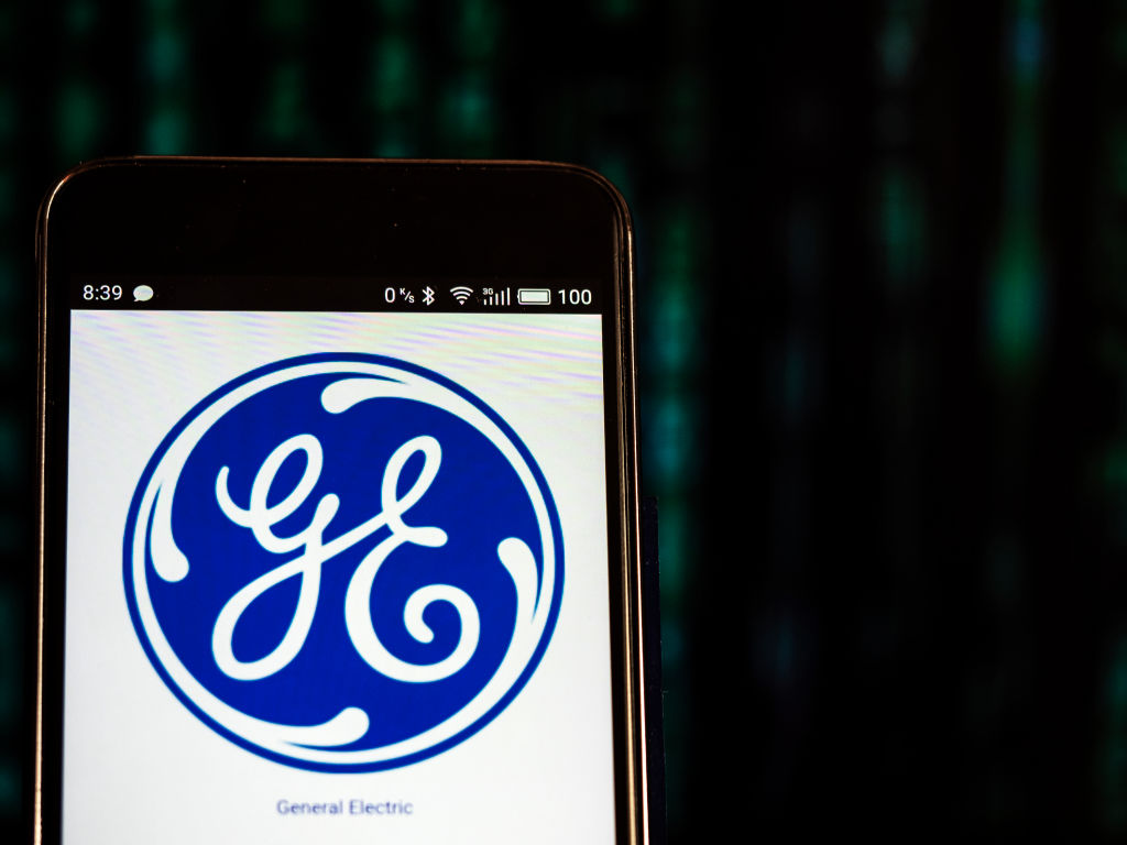 General Electric logo seen displayed on a smart phone