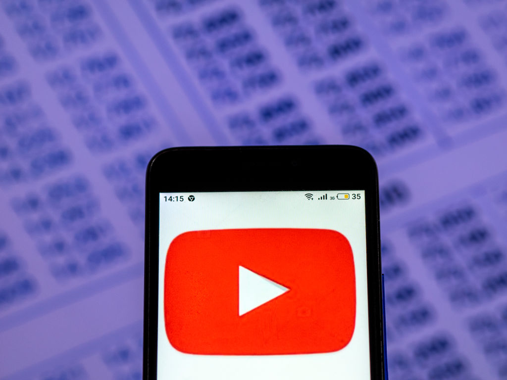 YouTube Video sharing company logo seen displayed on smart