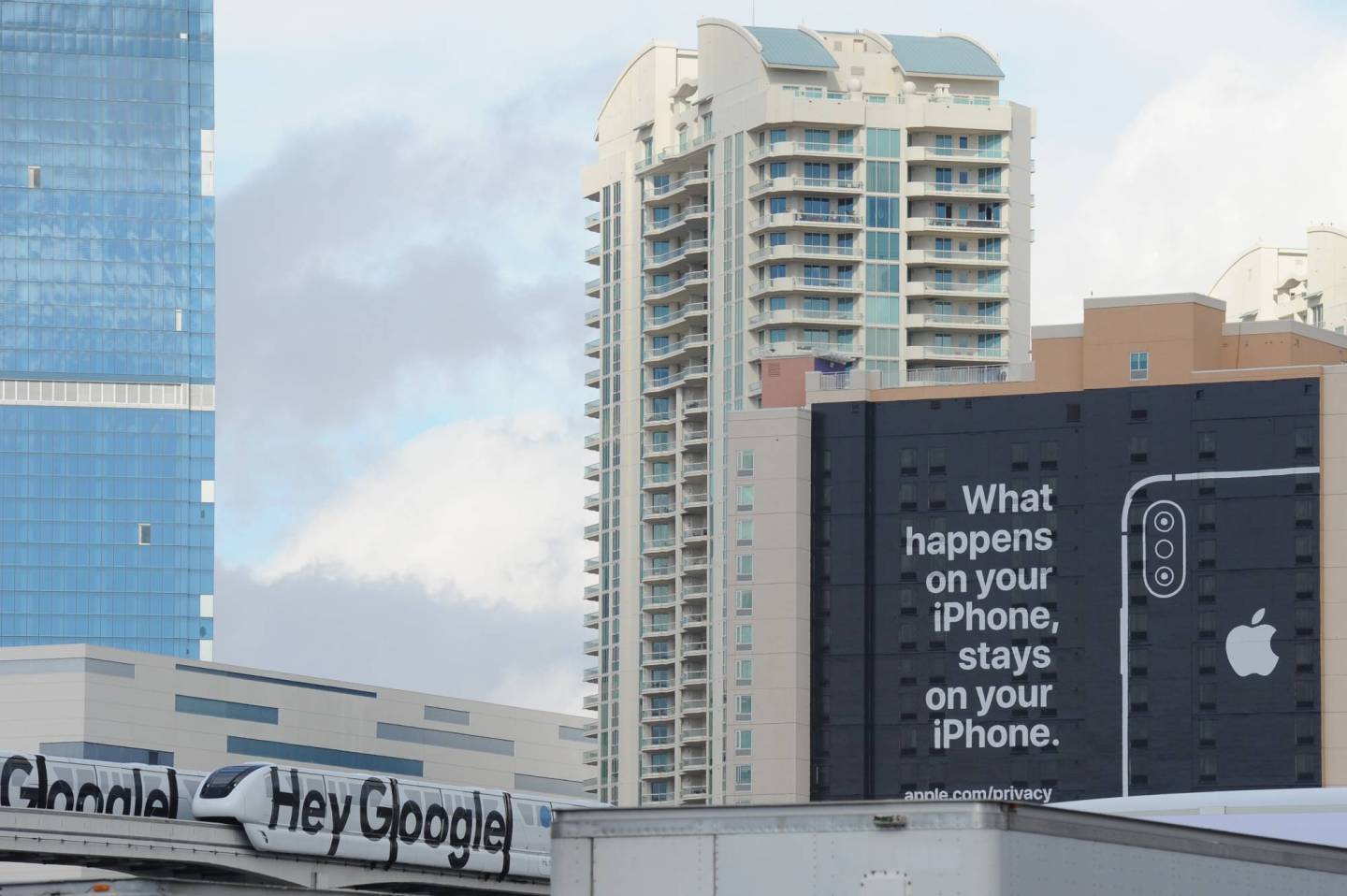 apple billboard Before CES 2019