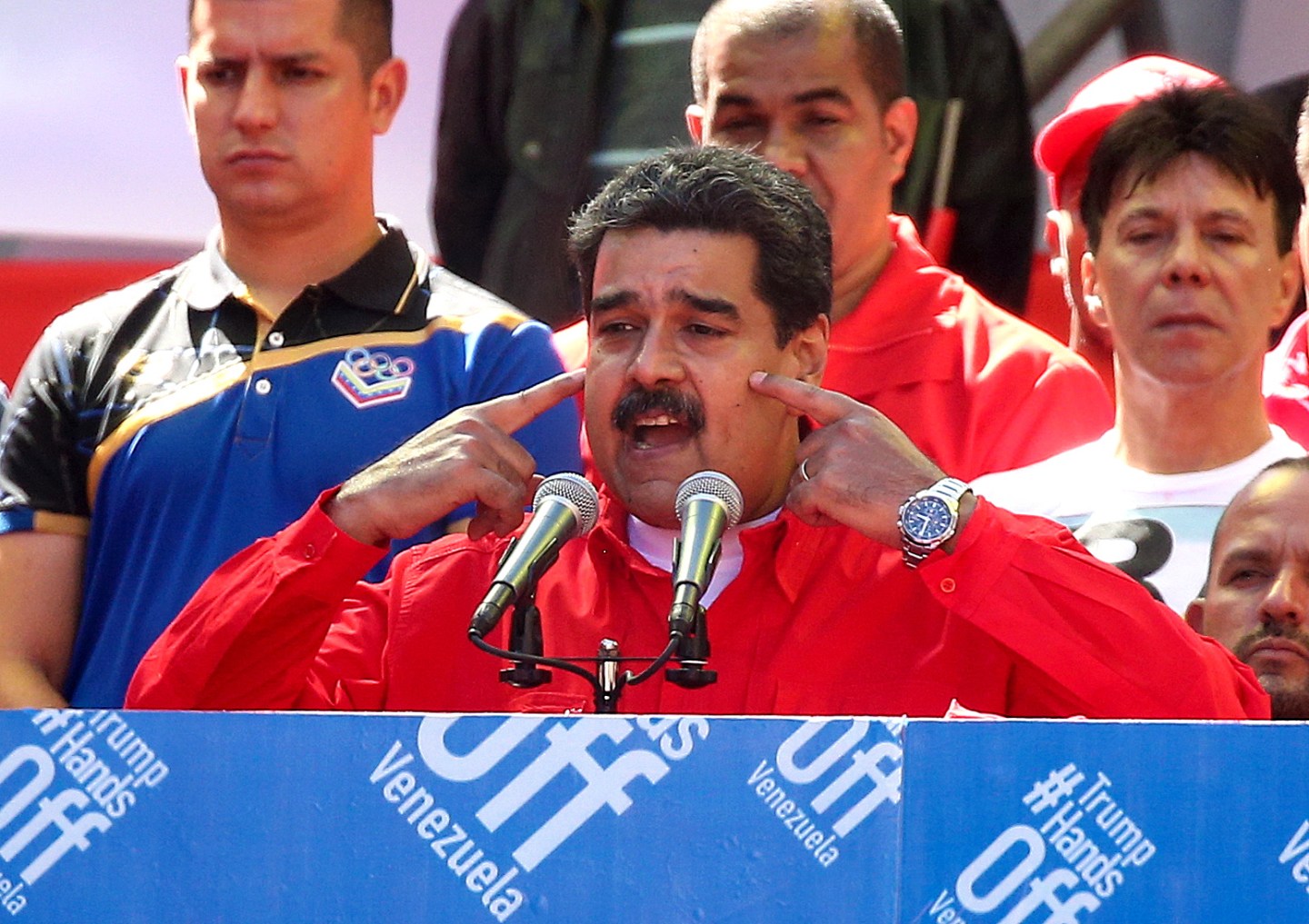 Rallies support President Maduro in Caracas, Venezuela