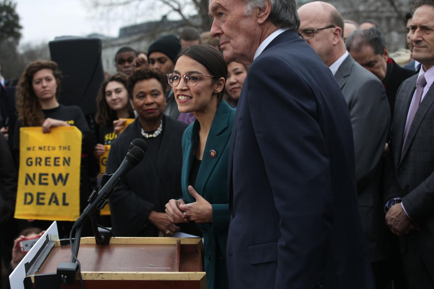 Democratic Lawmakers Rep. Alexandria Ocasio-Cortez And Sen. Ed Markey Unveil Their Green New Deal Resolution