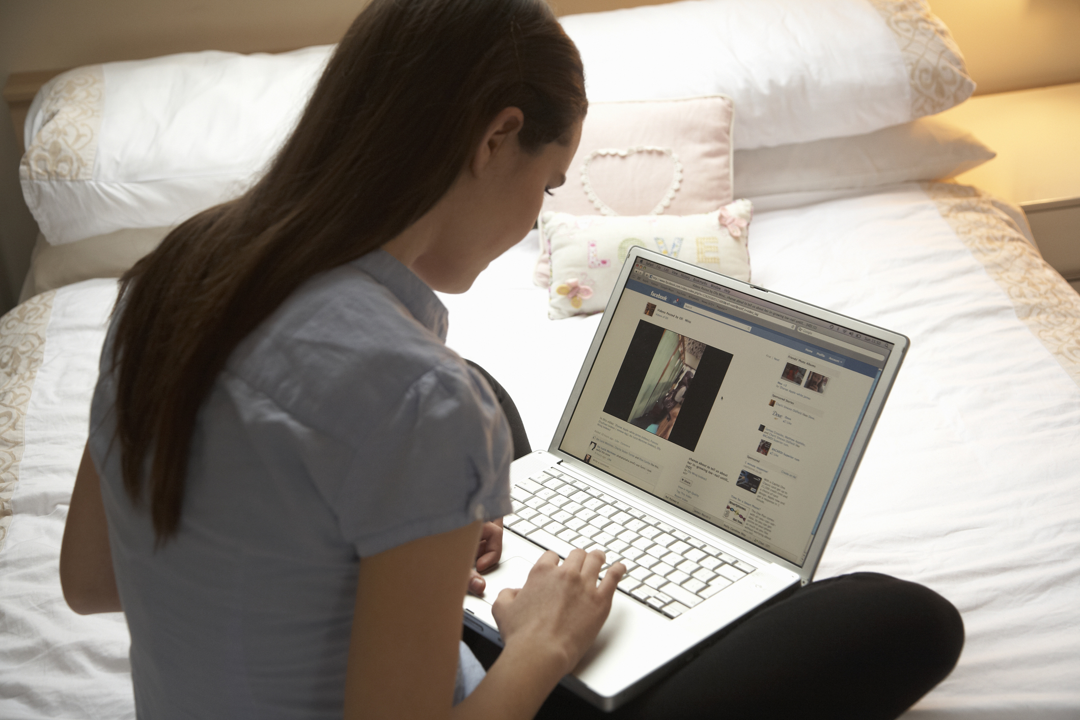 Girl using laptop