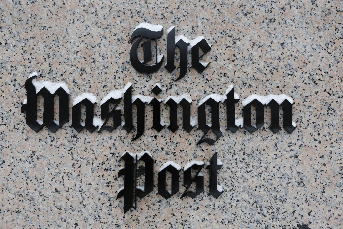 WASHINGTON, DC - JANUARY 23: Washington Post logo outside of t