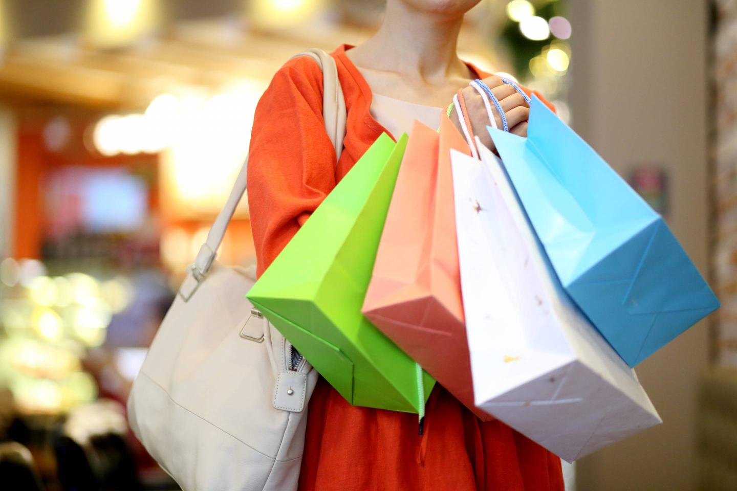 Woman carrying shopping bags