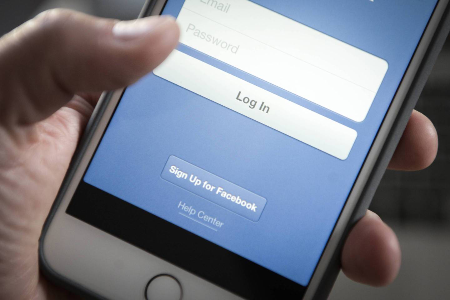 Facebook Login Screen