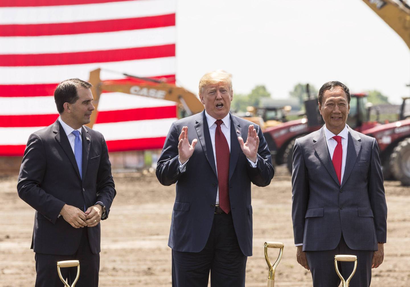 President Trump Attends Groundbreaking Of Foxconn Factory In Wisconsin