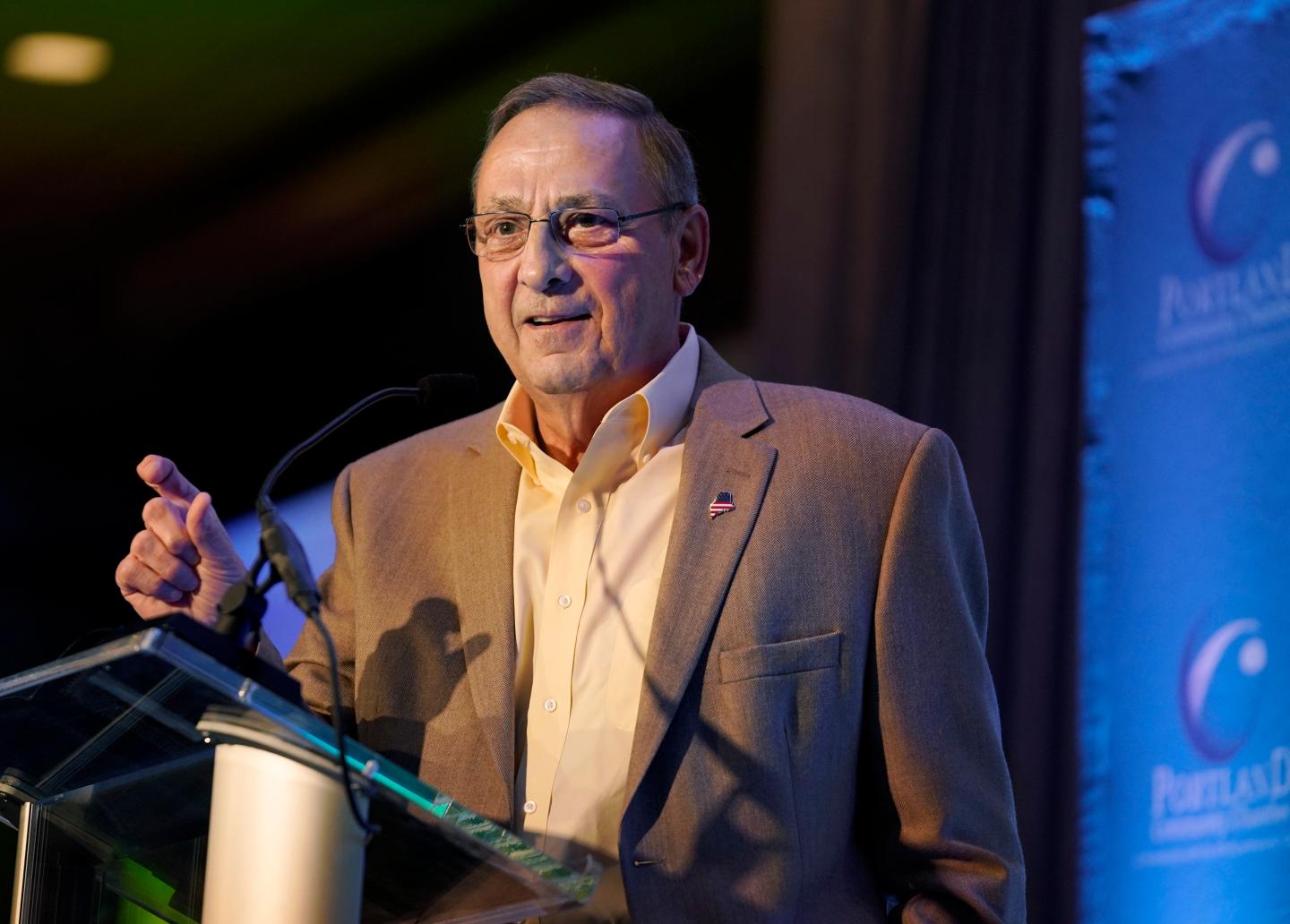 Gov. Paul LePage speaks at Eggs & Issues breakfast forum