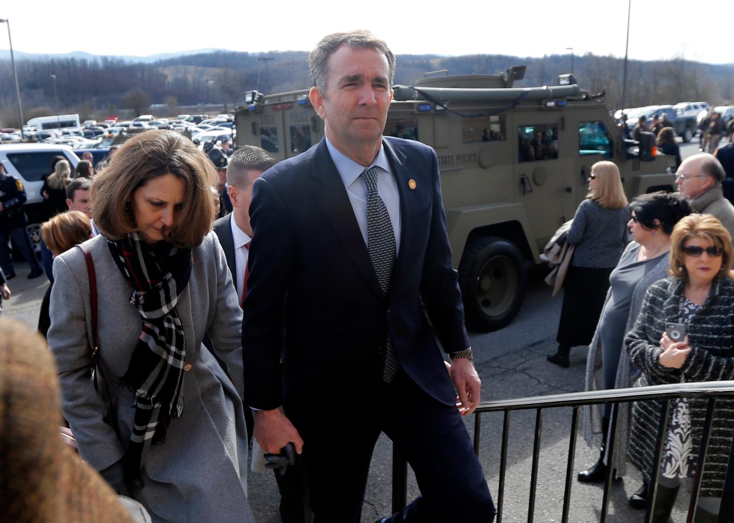 Virginia Gov. Ralph Northam Attends Funeral For State Trooper
