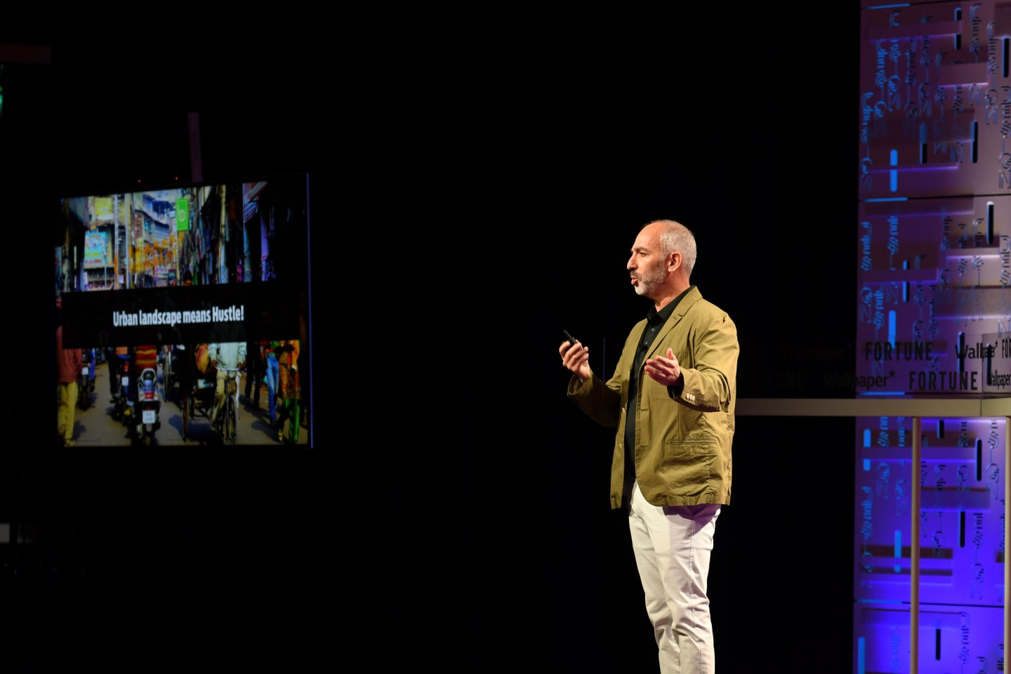 NewDealDesign principal Gadi Amit speaking at the 2019 Fortune Brainstorm Design conference in Singapore.