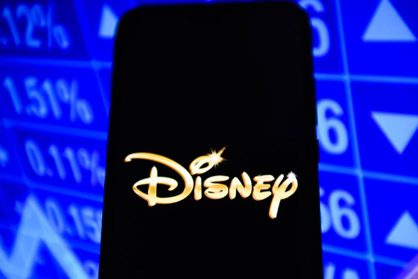 Disney logo is seen on an android mobile phone