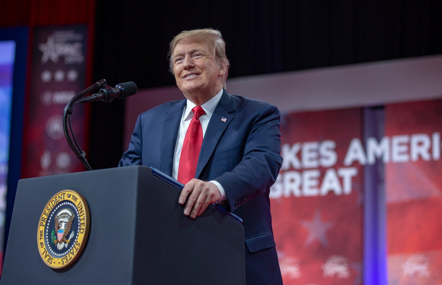 President Donald Trump speaks during the Conservative Political Action Conference on March 2, 2019.