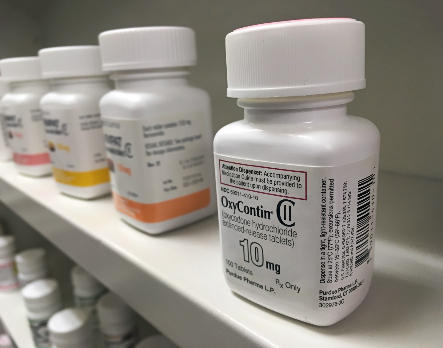 oxycontin bottle on shelf