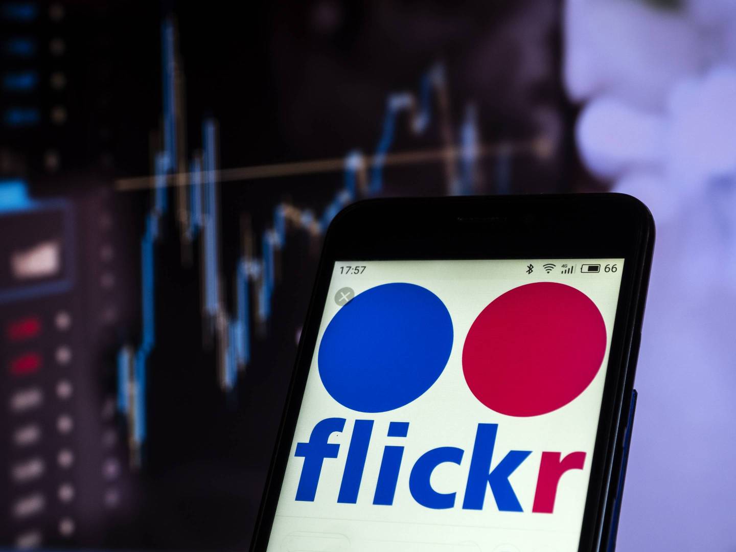 Flickr social networking website seen displayed on a smart