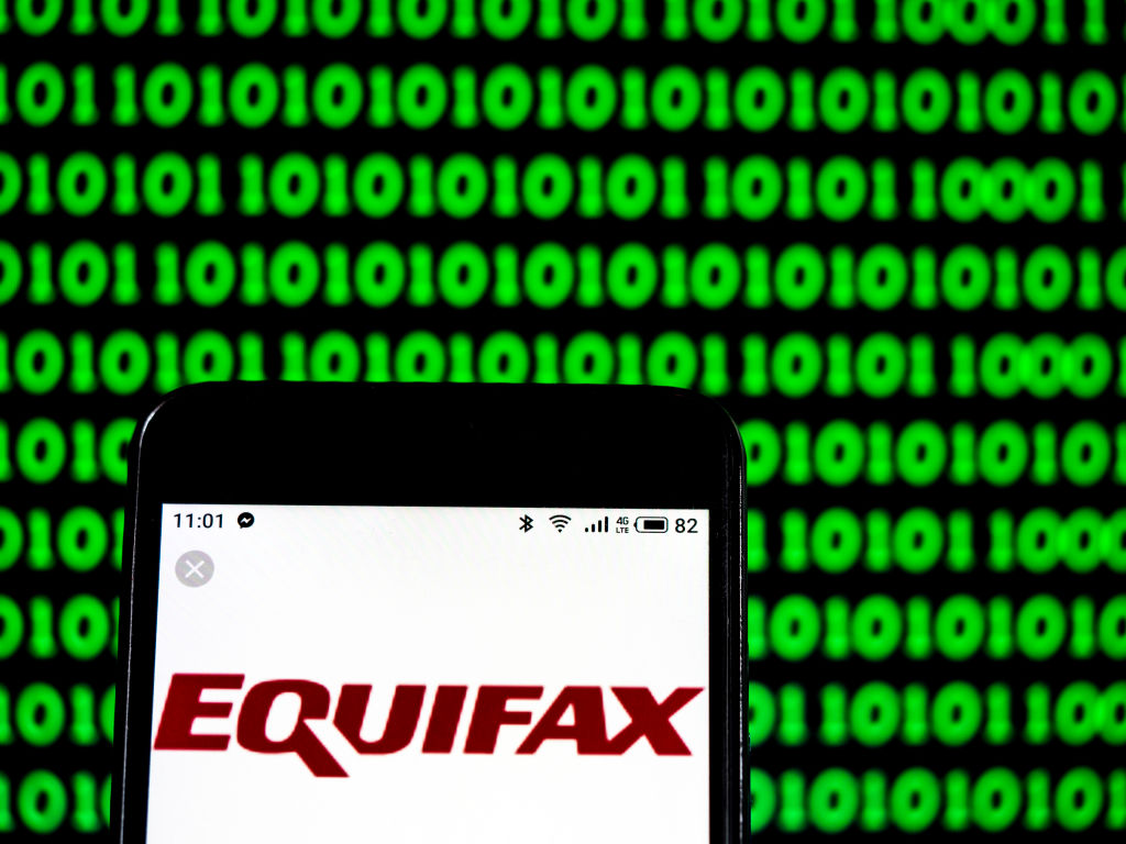 Equifax Consumer reporting agency company logo seen