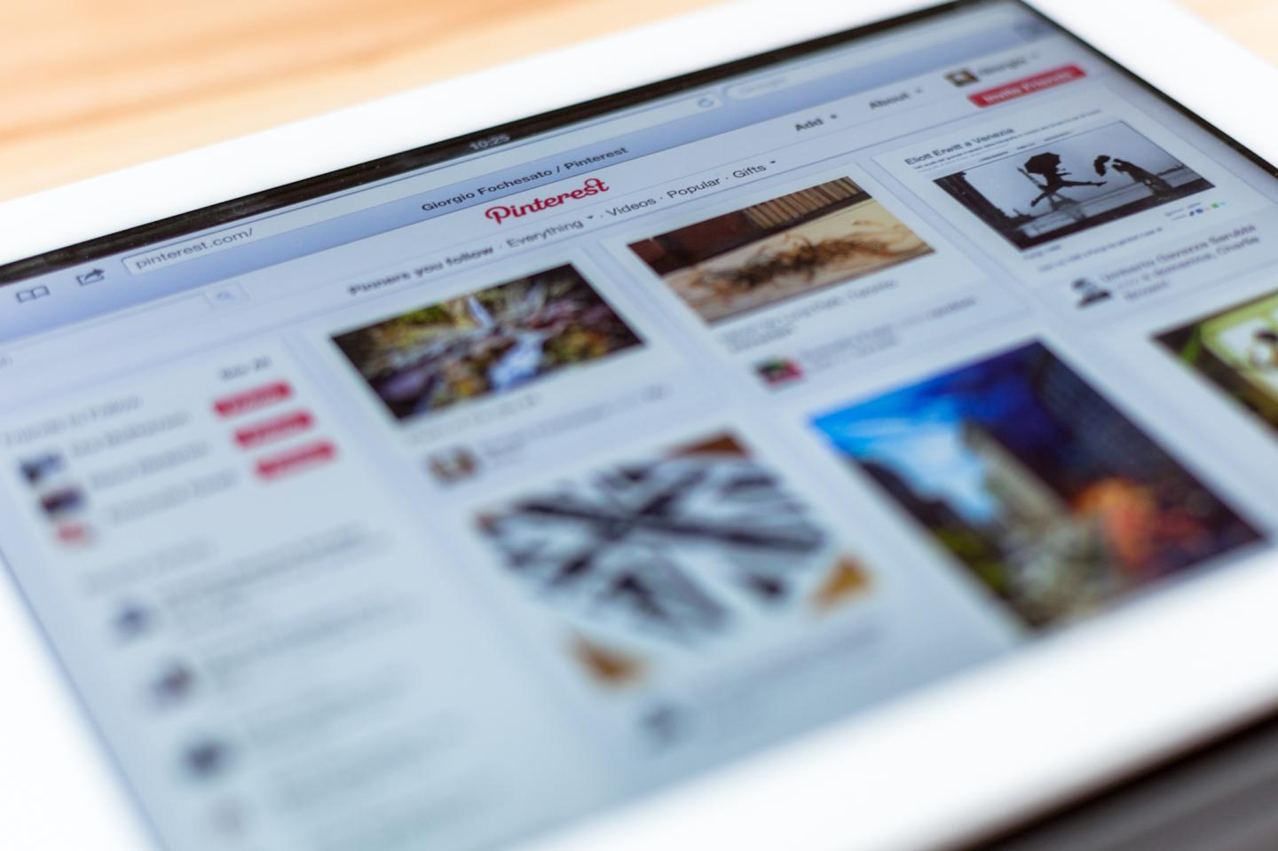 Pinterest on an iPad 3