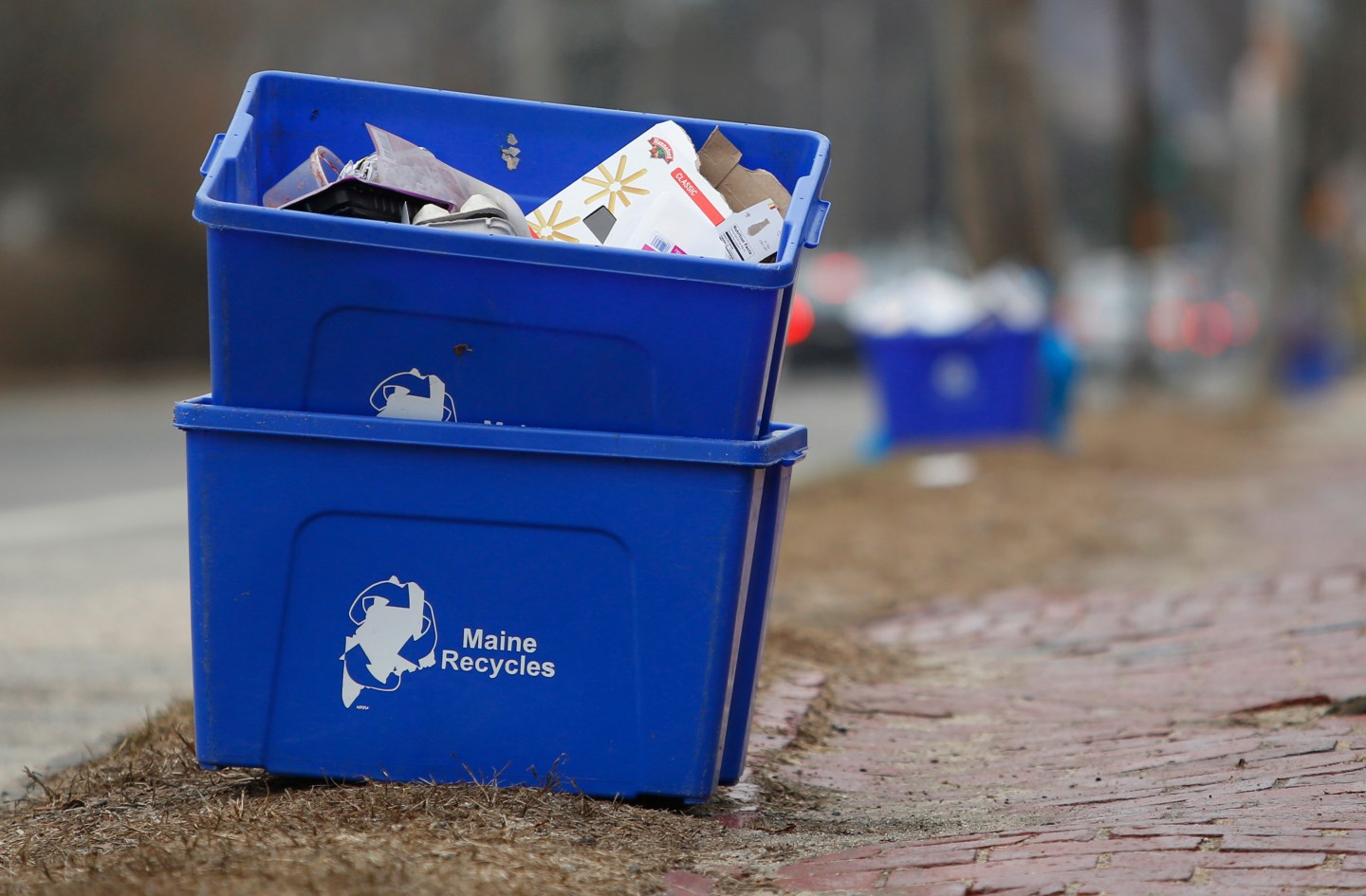 Recycling bins in Portland