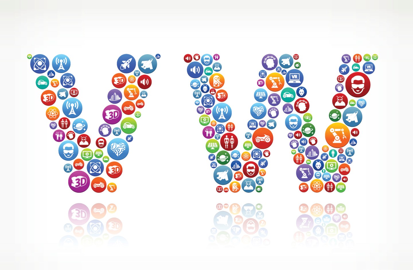 VW Future and Futuristic Technology Vector Button Pattern