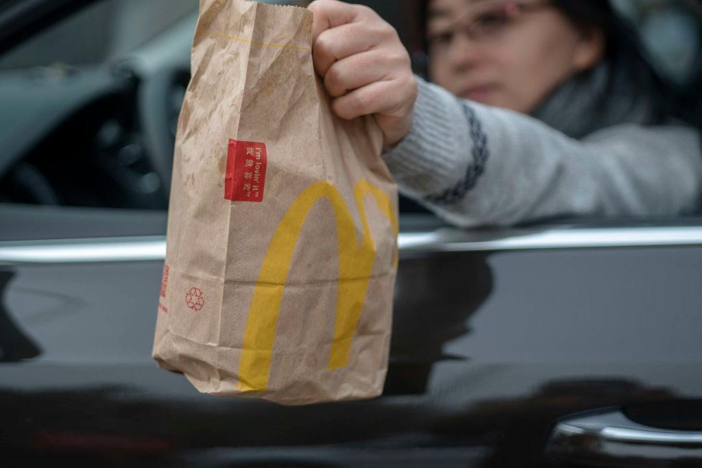 A customer bought food from a McDonald's Drive-Thru