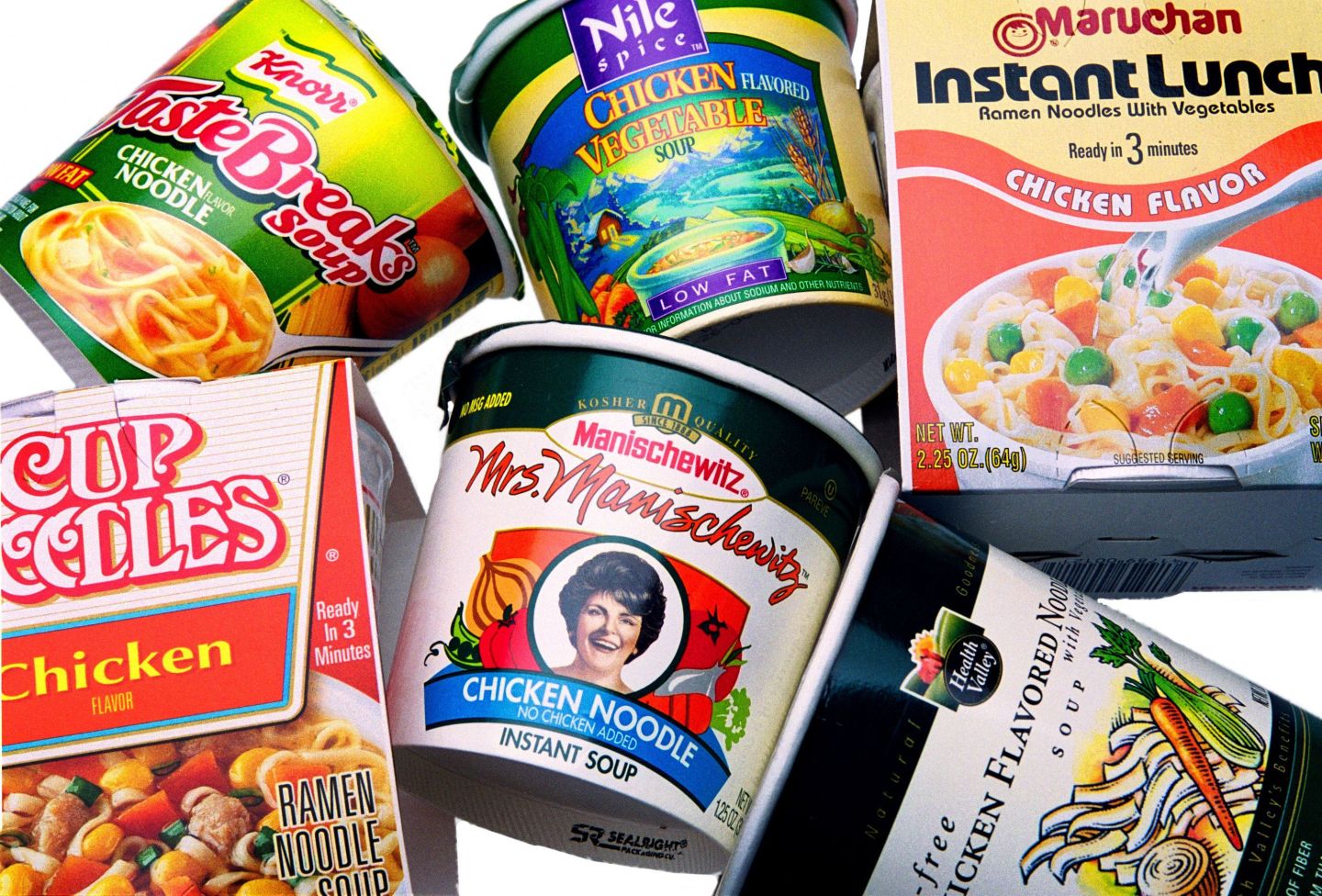 A variety of instant soups.