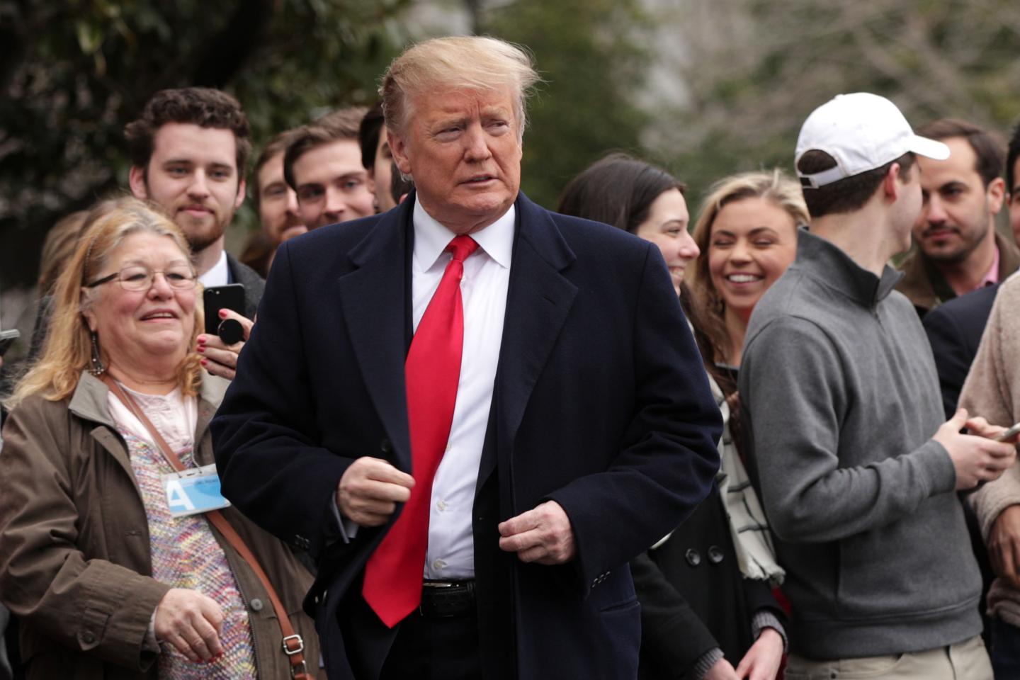 President Trump Departs White House En Route To Palm Beach, Florida