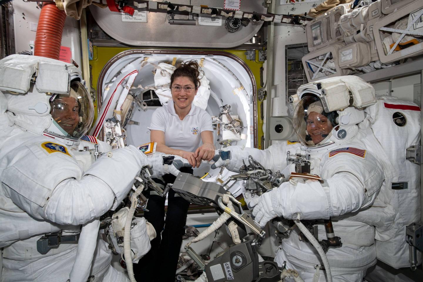 NASA christina koch-nick hague-anne mcclain