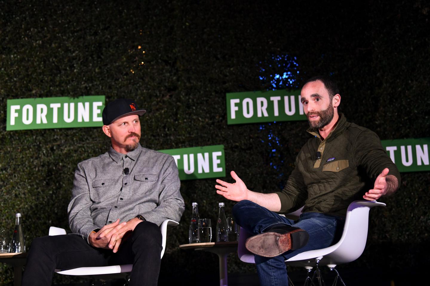 Not Impossible Labs CEO Mick Ebeling and Unreasonable CEO Daniel Epstein speaking at the 2019 Fortune Brainstorm Health conference in San Diego.