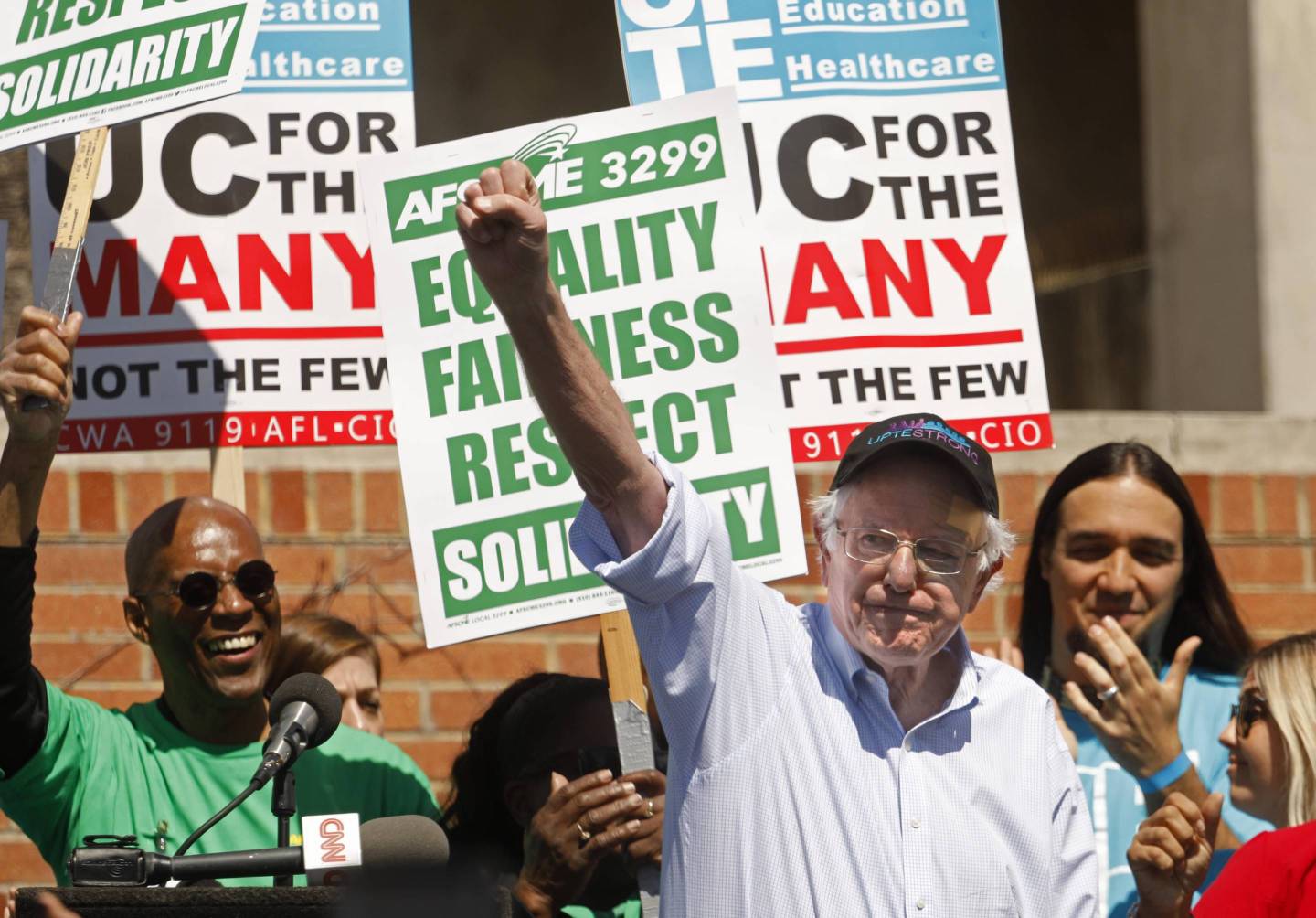 Democratic Presidential Candidate Bernie Sanders Attends Communication Workers Union Rally At UCLA
