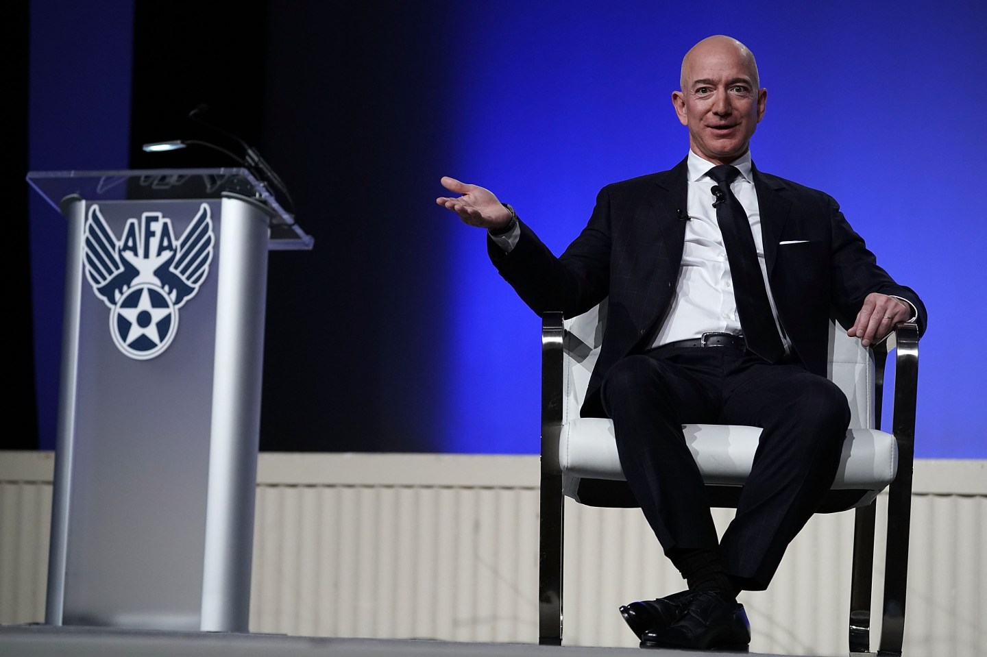 Amazon CEO And Blue Origin Founder Jeff Bezos  Speaks At Air Force Association Air, Space And Cyber Conference