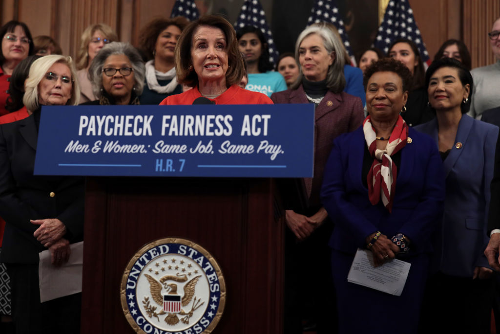 Speaker Nancy Pelosi Holds Press Conference To Reintroduce Paycheck Fairness Act