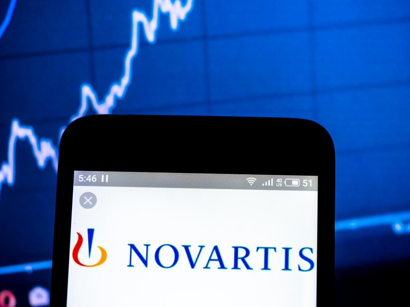 In this photo illustration a Novartis International AG  logo