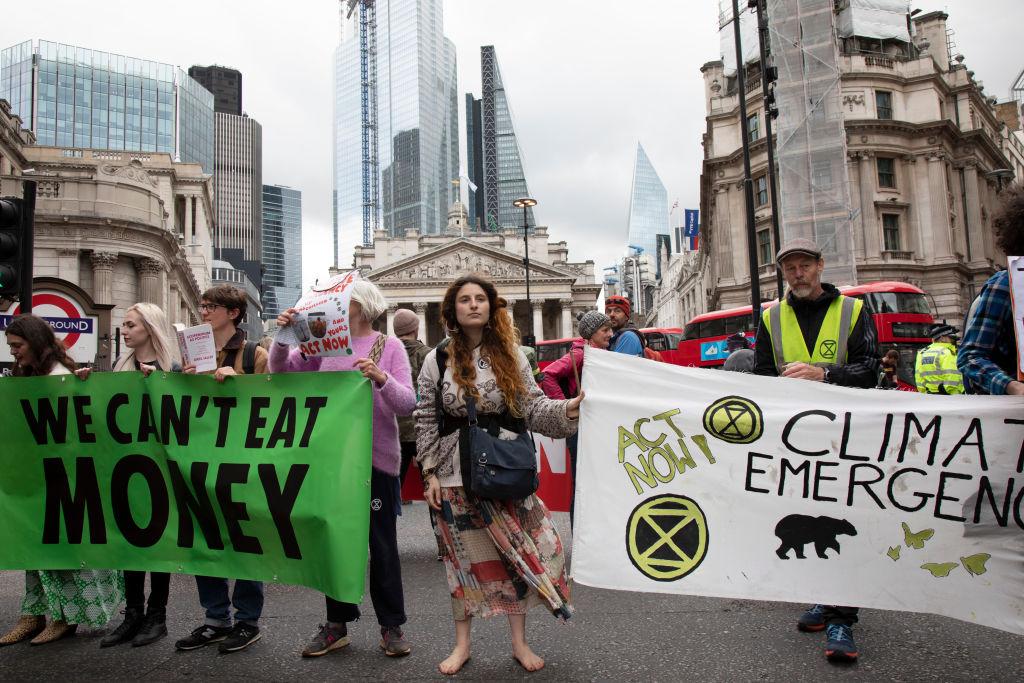 Extinction Rebellion Climate Change Action In The City Of London