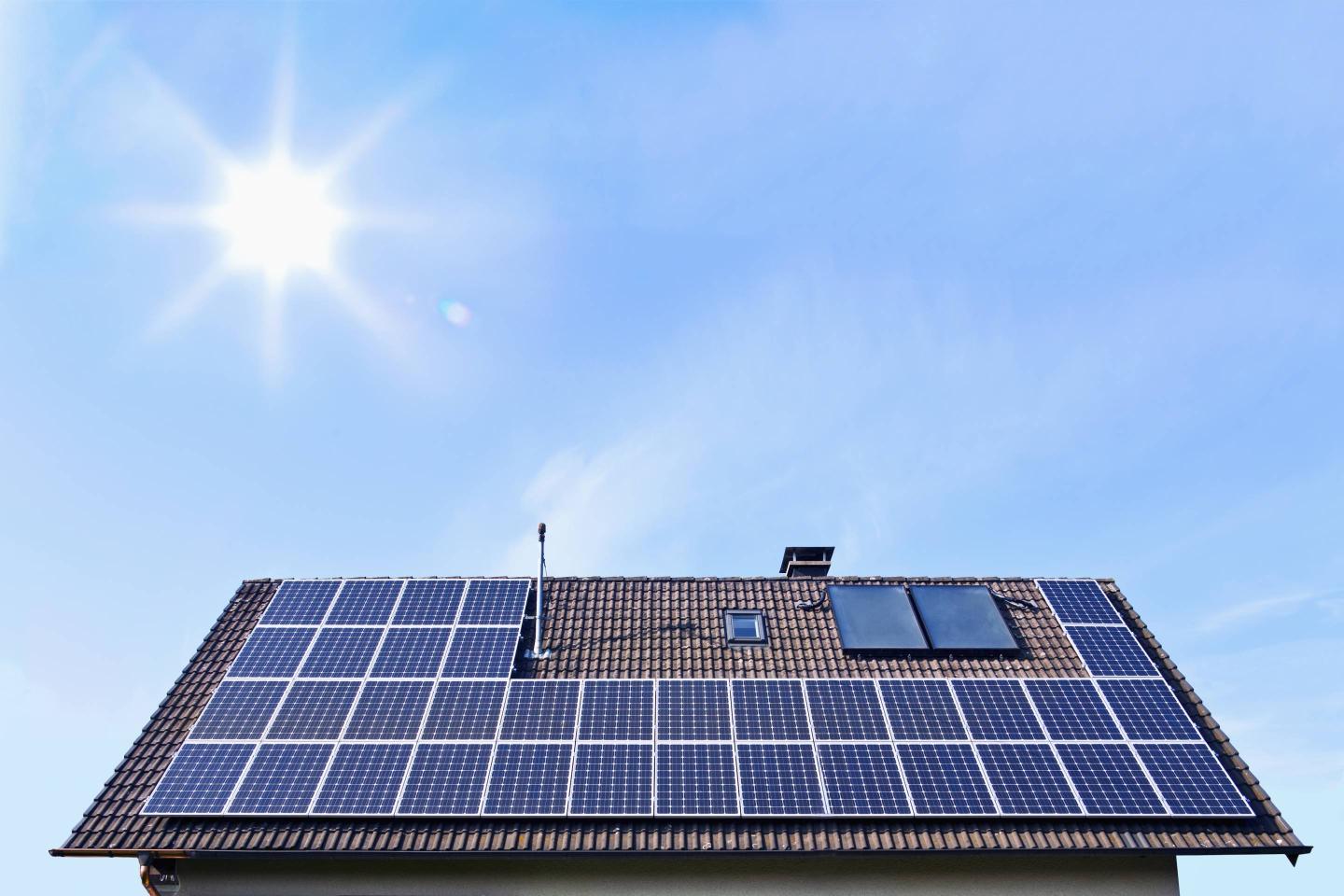 Solar panels on a roof