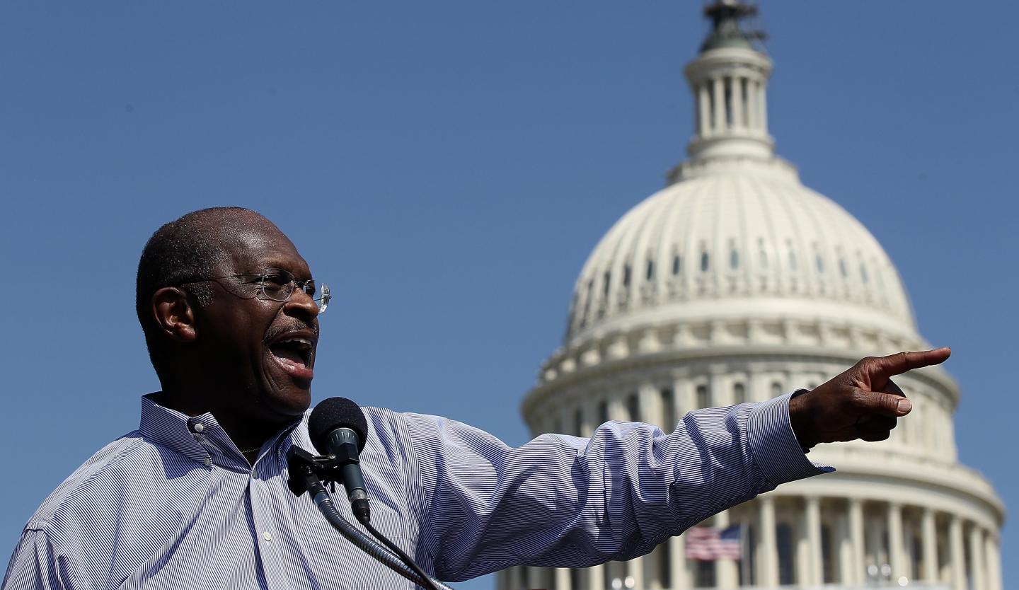 Herman Cain Leads Tax Day Rally At U.S. Capitol