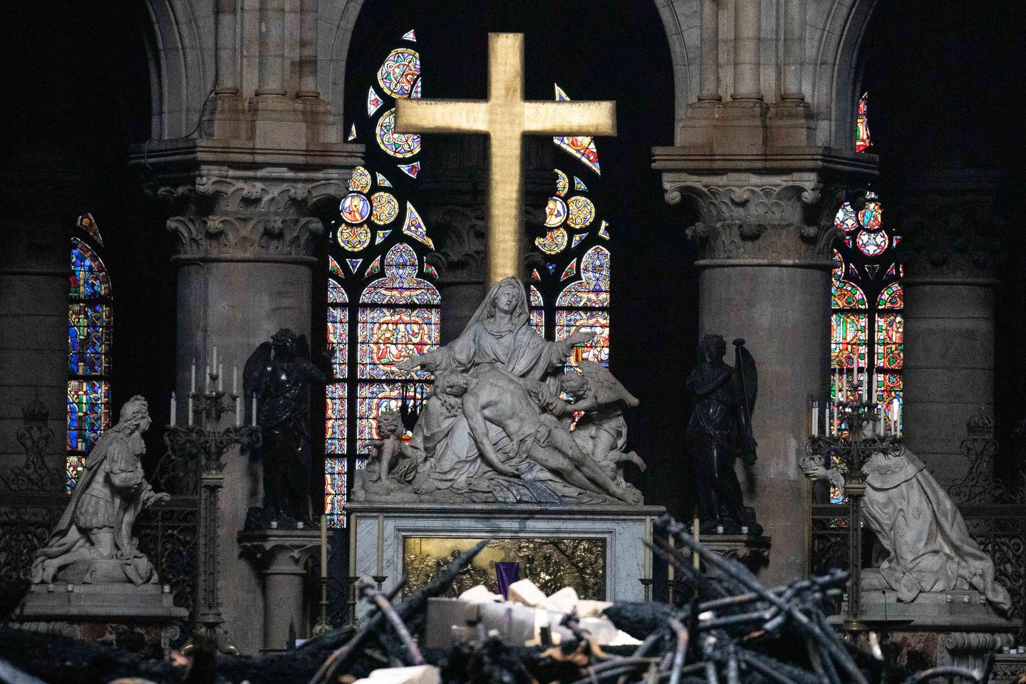 Notre Dame's famous rose windows were saved from the fire among other statues and famous artifacts.